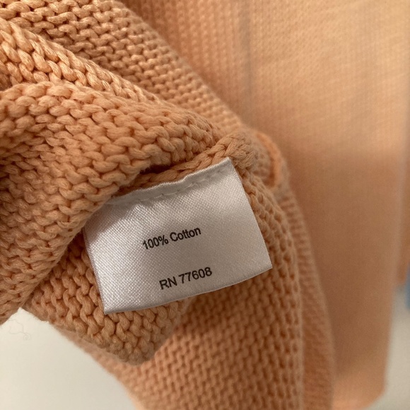 Lot Of 2 XL J Peterman Cotton Short Sleeve Sweaters Tie Front Blue Peach - Picture 11 of 12